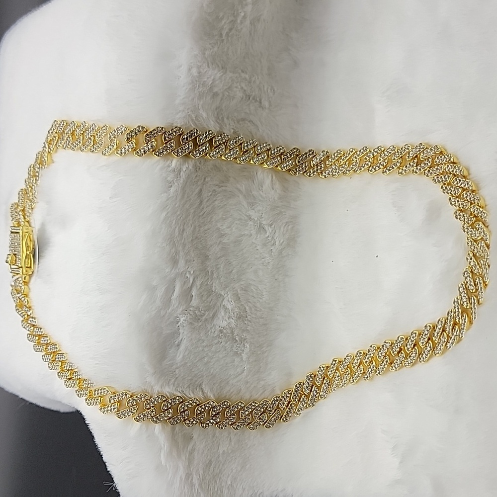 NE80830 Invicta Elements Iced Out Cuban Gold Tone 20" Chain Ice Necklace Bling